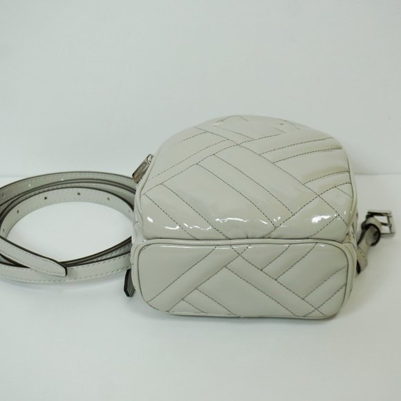Michael Kors ABBEY XS MINI Backpack Crossbody Bag Quilted Grey Aluminum main image 8